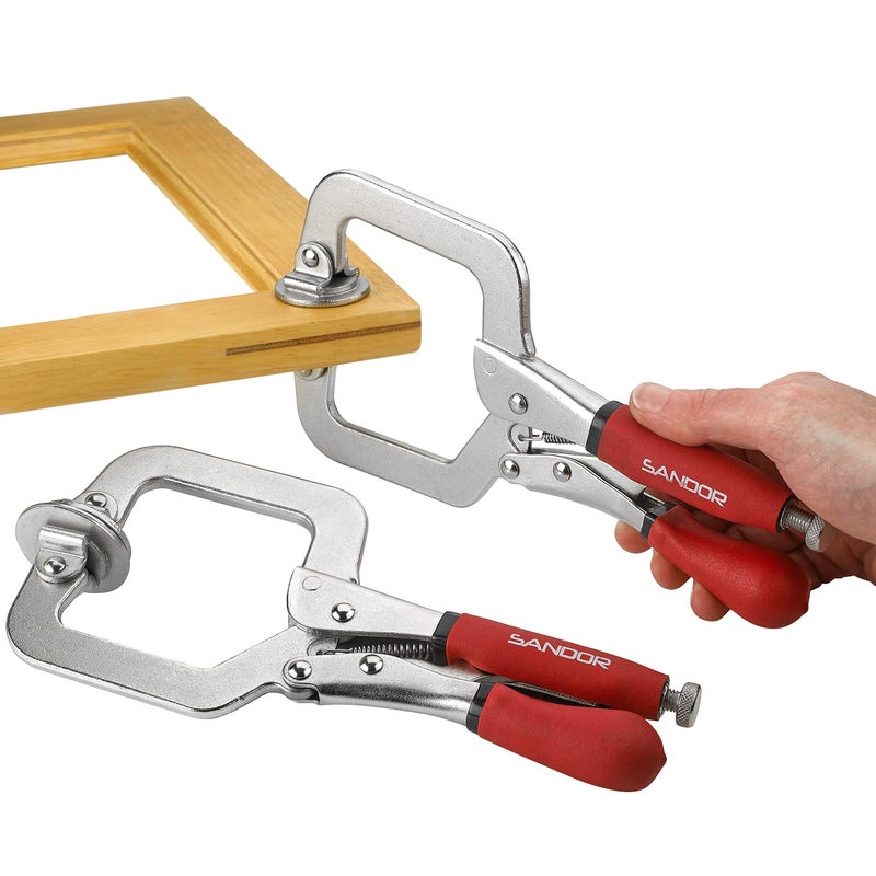 SANDOR 3" Metal Face Clamps for Woodworking - (Pack of 2) Heavy Duty C-Type Wood Clamp Tools with Ergonomic Grip for DIY, Pocket Hole Joinery, Cabinetry, Welding, Carpentry - Image 4